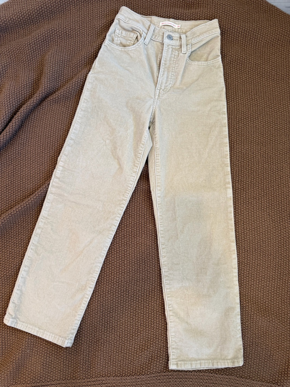 Classic Straight-Leg Corduroy Pants in Beige